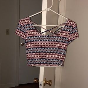 Aztec print crop top